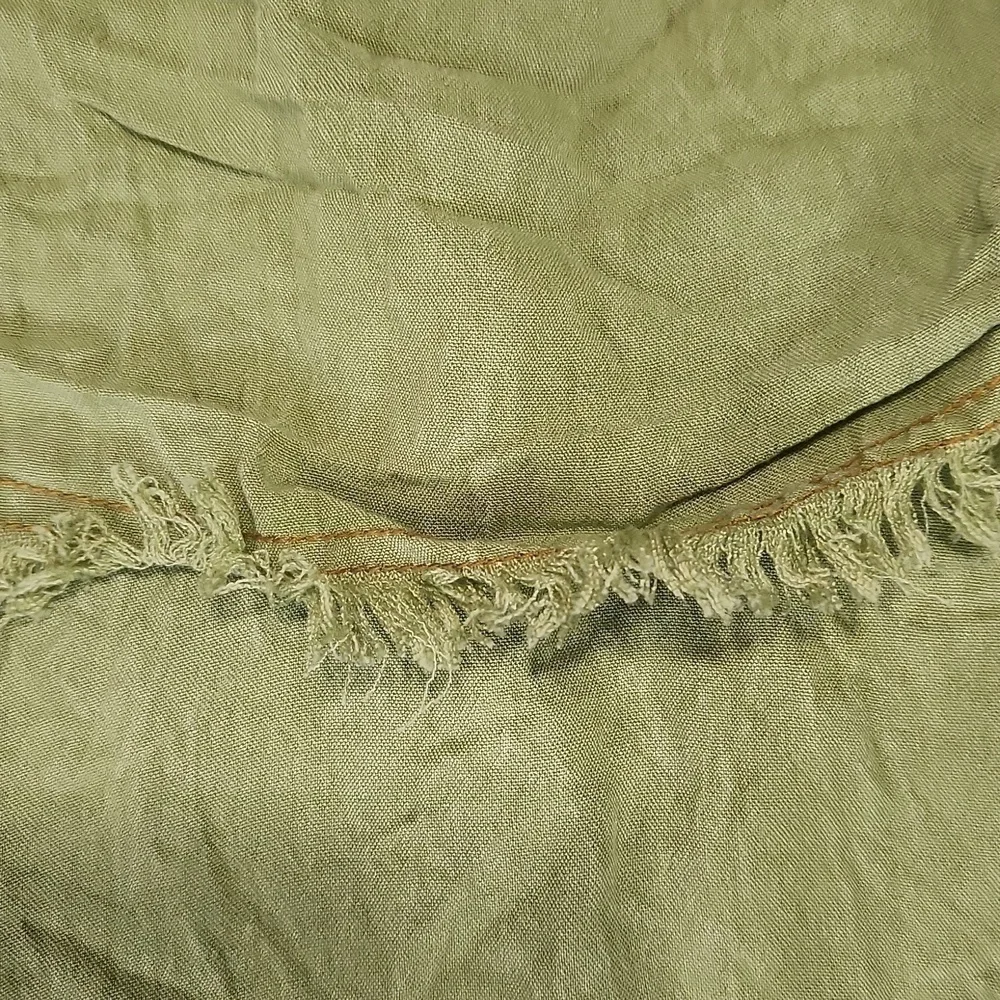 Green Sage Umgee Boho Frayed Blouse - Picture 3 of 8
